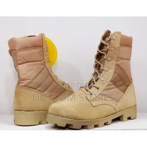 Men High Top Genuine Shoes - Khaki