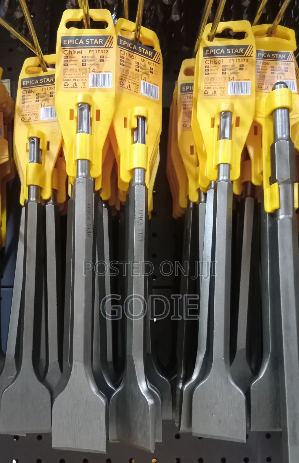 Heavy-Duty Chisels Designed for Masonry and Demolition Work.