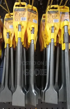 Heavy-Duty Chisels Designed for Masonry and Demolition Work.