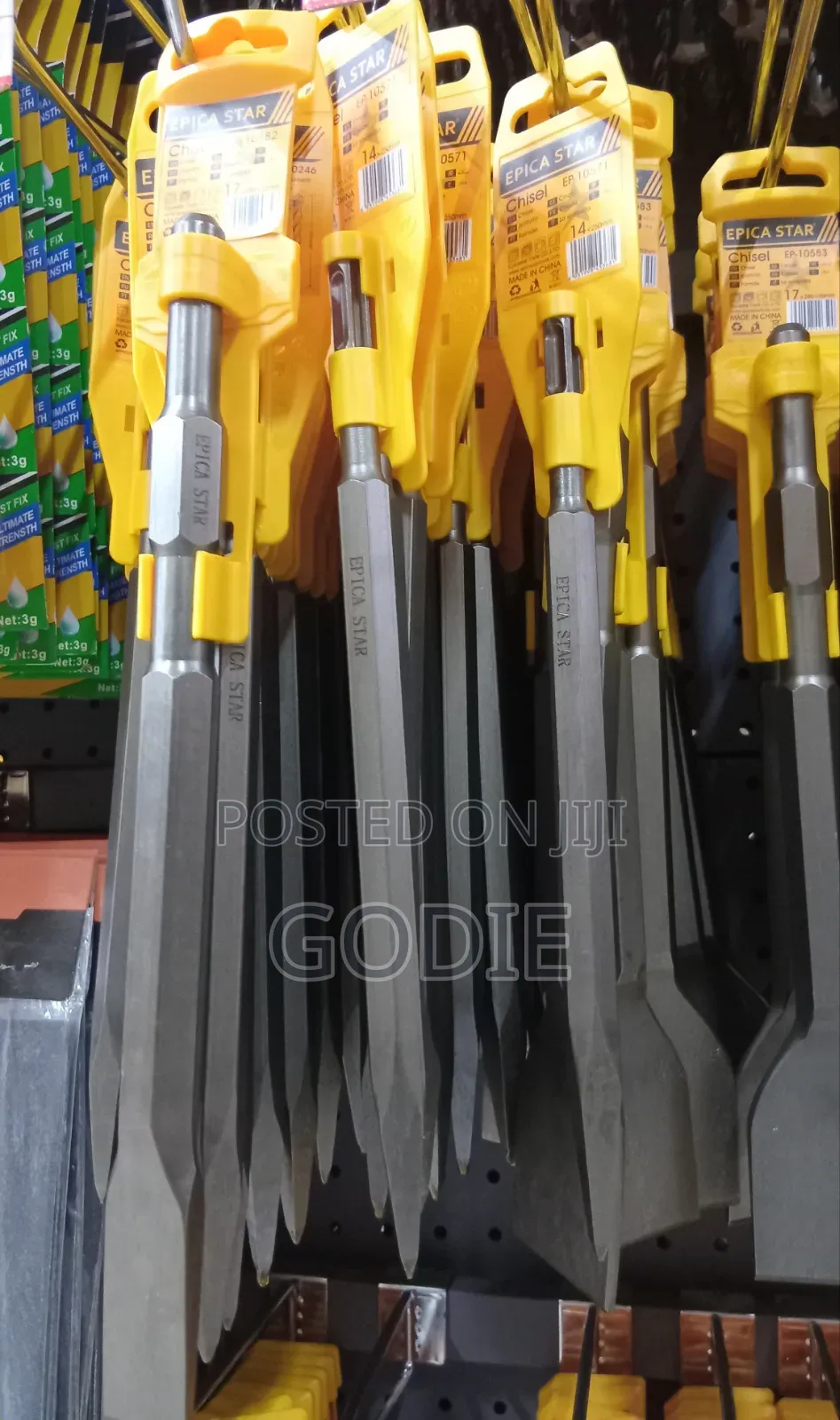 Heavy-Duty Chisels Designed for Masonry and Demolition Work.