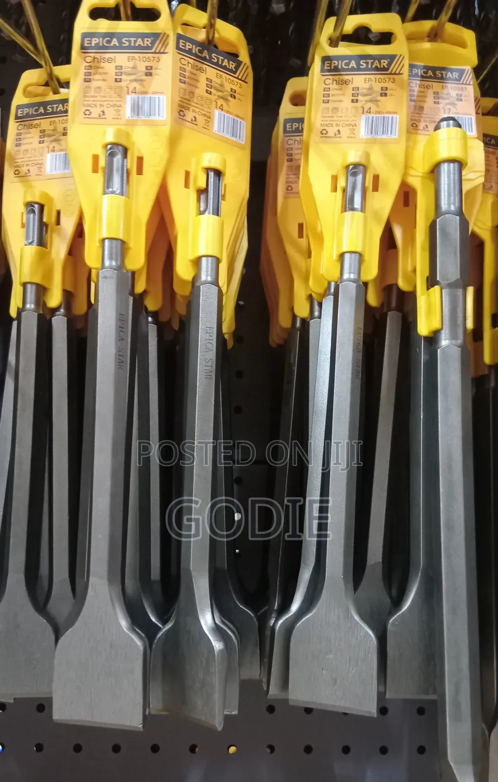 Heavy-Duty Chisels Designed for Masonry and Demolition Work.
