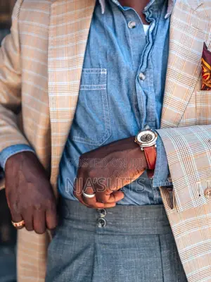 Luxury Men’s Checked Blazer Suit – Bespoke Wedding Smart Casual
