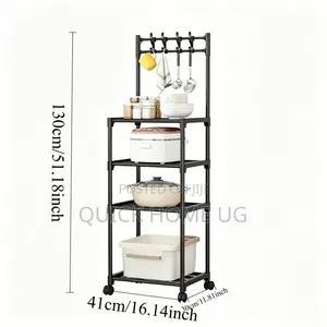 Multi-Layer Kitchen Organizer Rack Floor Stand Storage Shelf