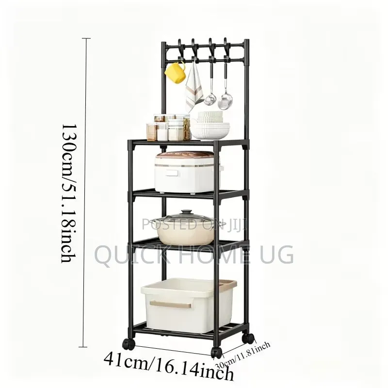 Multi-Layer Kitchen Organizer Rack Floor Stand Storage Shelf
