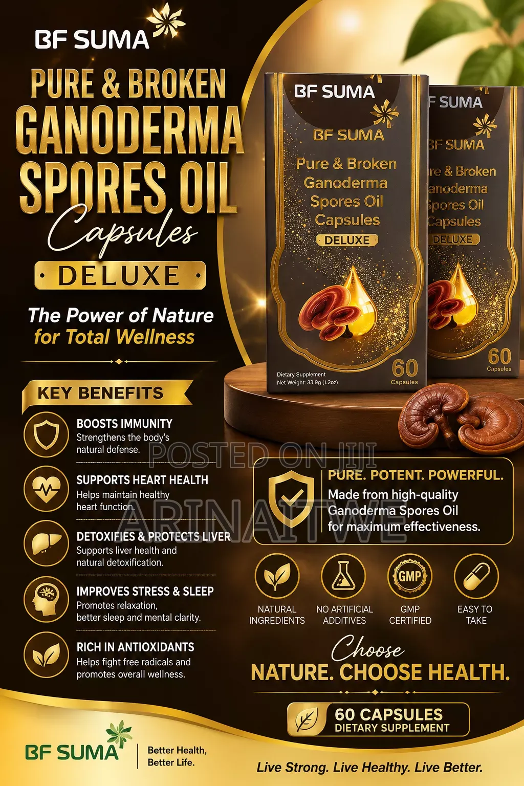 Pure and Broken Ganoderma Oil Caps