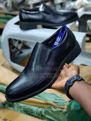 Franco Banetti Original Black Leather Slip-on Shoes
