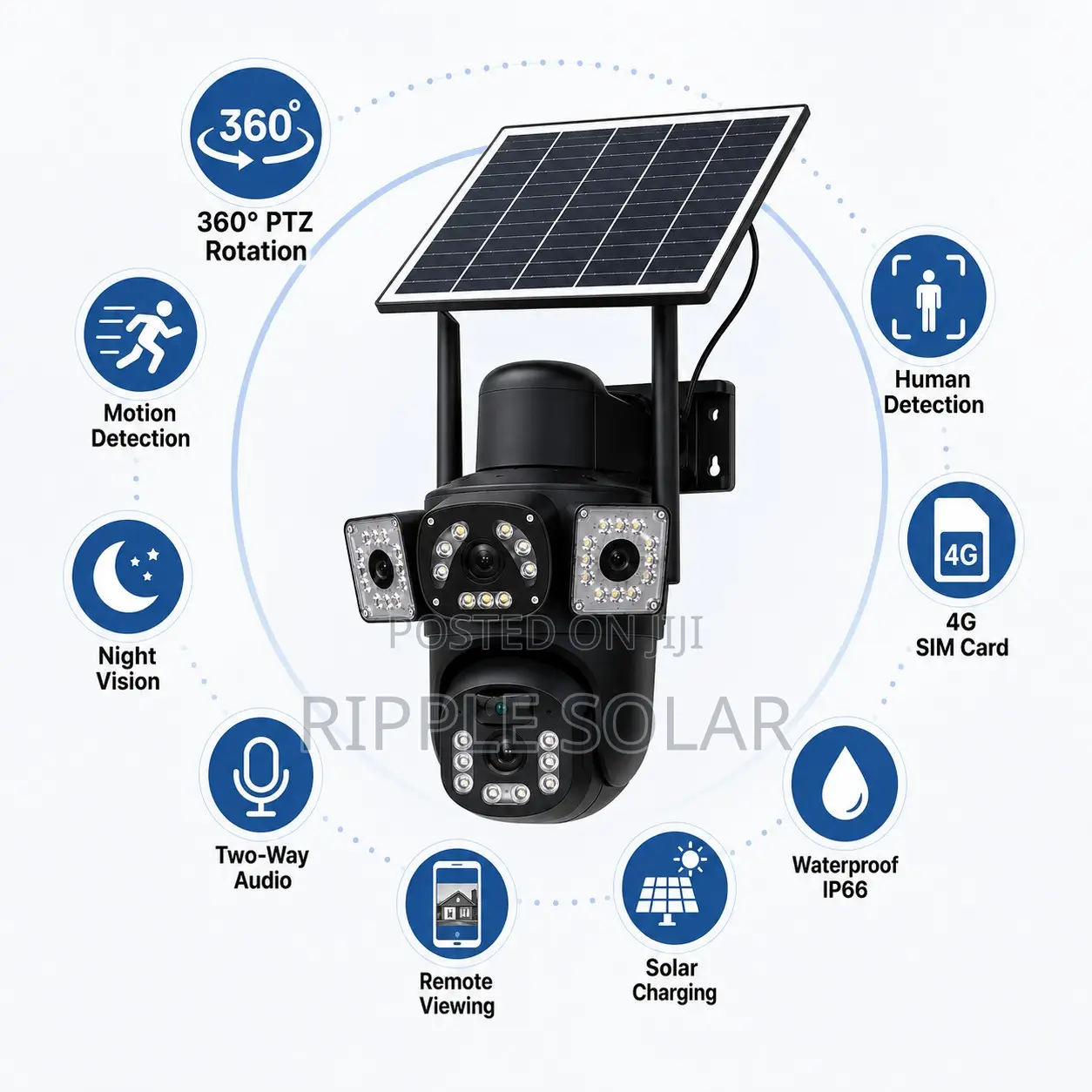 4G Solar CCTV Camera With Panel Outdoor Wireless Security