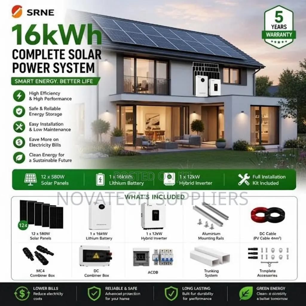16kWh Lithium Solar System 12kVA Hybrid Full Installation Kit NTS