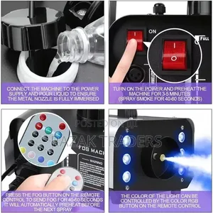 Fog Machine 900W Smoke Machine With 6RGB LED Wireless Remote Control