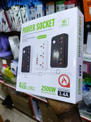 Universal Power Socket 3 AC Sockets, 4 USB-A Ports/Type-C Ports.