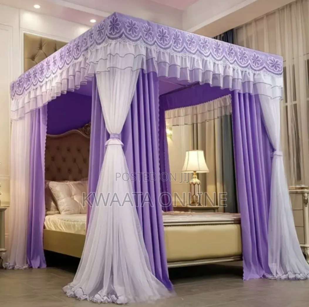 Mosquito Net Canopy+Bed Curtain - Double Layer Ruffle Decorative Drape