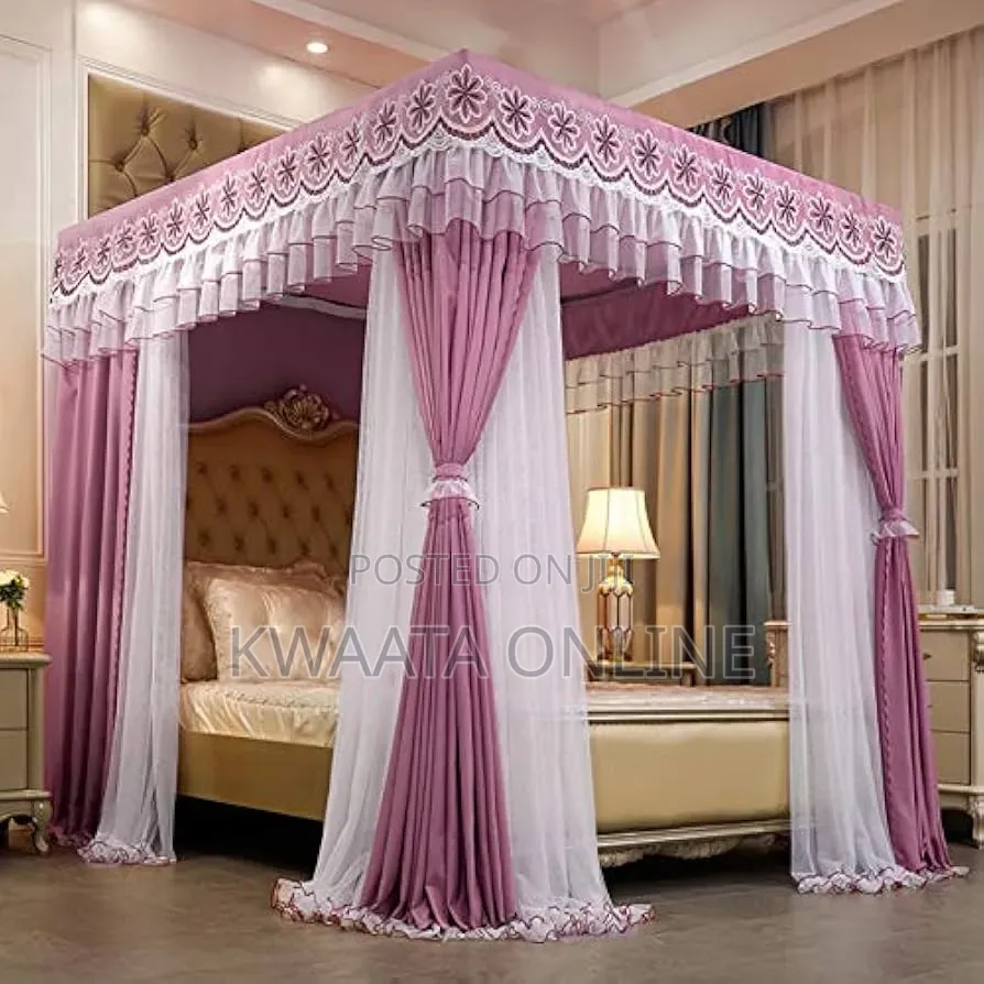 Mosquito Net Canopy+Bed Curtain - Double Layer Ruffle Decorative Drape