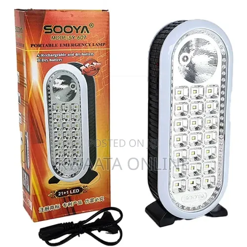 Emergency Portable Flashlight Rechargeable Lamp 21 LED + Battery