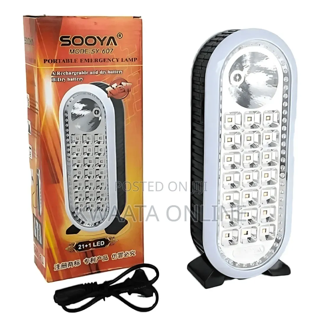 Emergency Portable Flashlight Rechargeable Lamp 21 LED + Battery