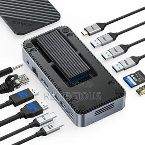 ORICO 10-in-1 USB-C Docking Station/M.2 SSD Enclosure, M.2 NVMe