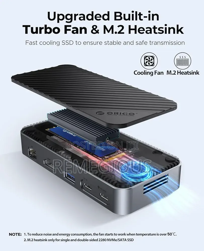 ORICO 10-in-1 USB-C Docking Station/M.2 SSD Enclosure, M.2 NVMe