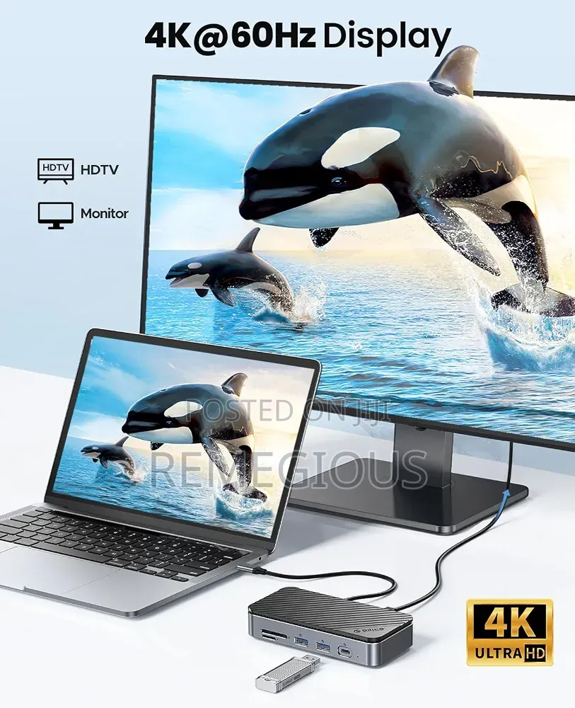 ORICO 10-in-1 USB-C Docking Station/M.2 SSD Enclosure, M.2 NVMe