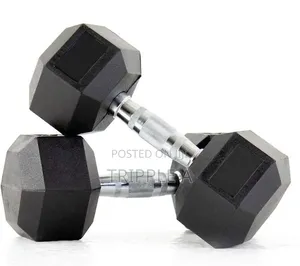 Pair of 30kg Rubber Coated Hex Dumbell
