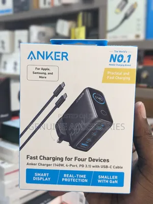 Anker 140w Gan Power Adapter / Charger With USB Cable