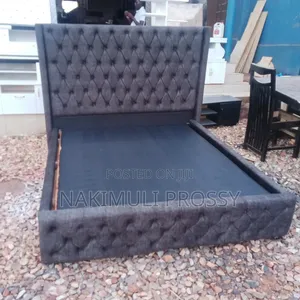 5by6 Bed Chesterfield Dark Gray Patched
