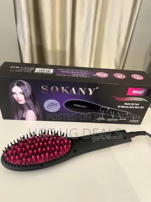 Sokany Electric Hair Straightener Brush - Black