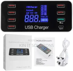 8port Smart LED Display Charger