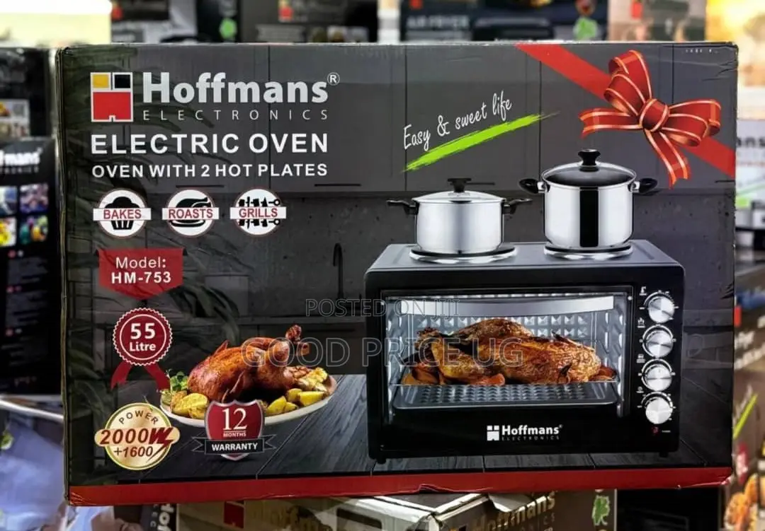Hoffmans Electronics Electric Oven With 2 Hot Plates, Model HM-753