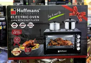 Hoffmans Electronics Electric Oven With 2 Hot Plates, Model HM-753