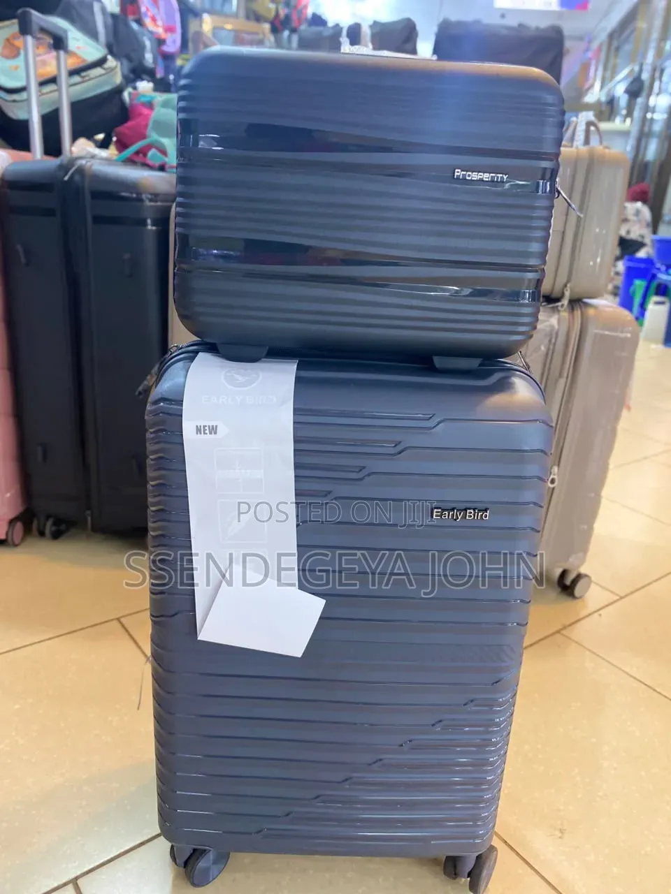 Beige, Hard-Shell Suitcase
