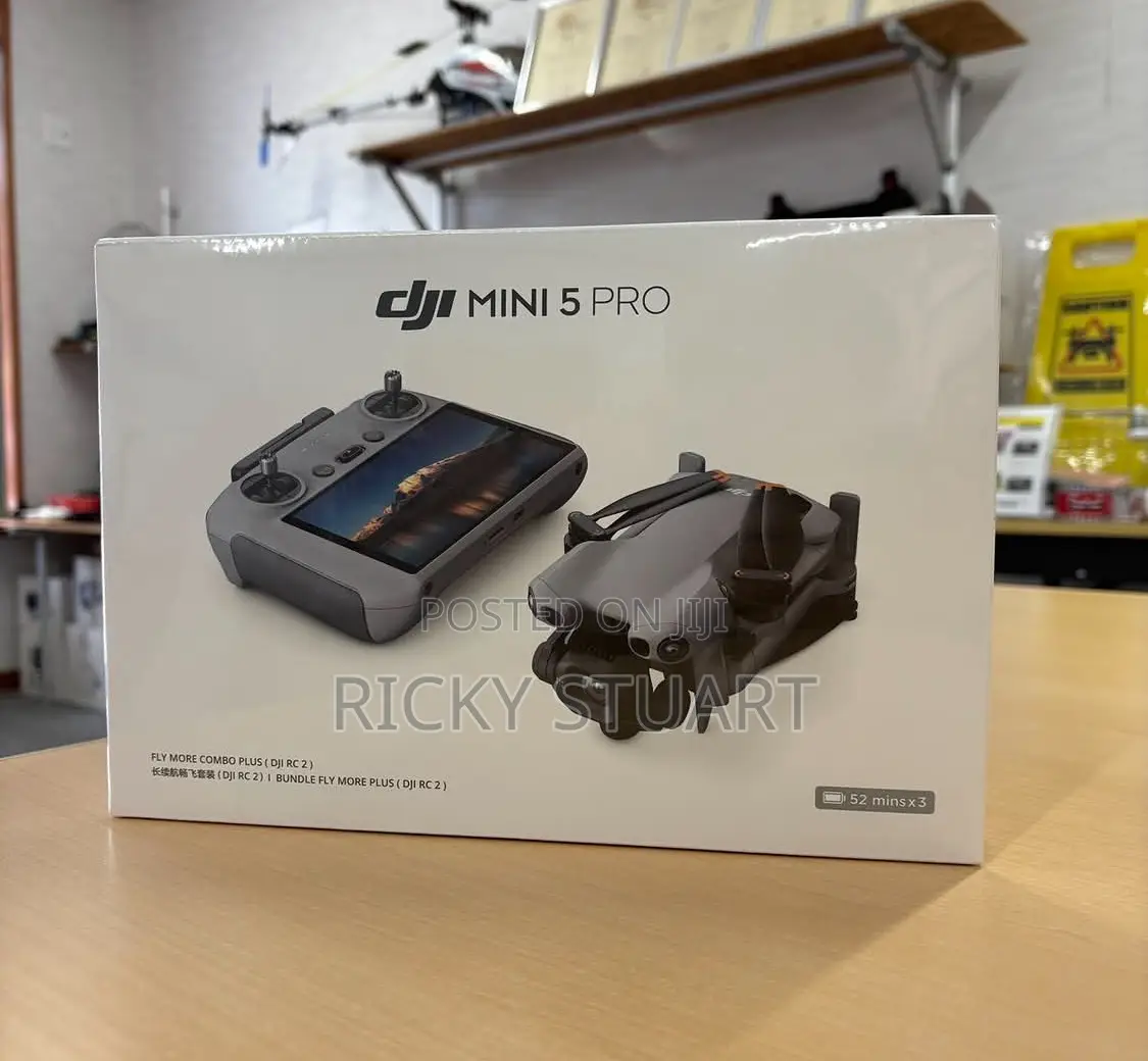 DJI Mini 5 Pro Fly More Combo Plus Featuring the DJI RC 2 Controller.