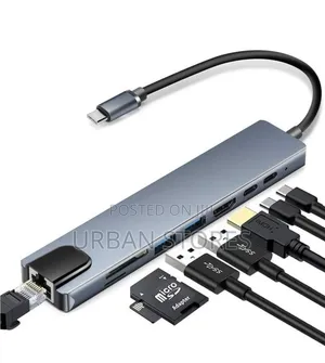 8-in-1 USB C Hub Type-C Docking Station Multiport Adapter