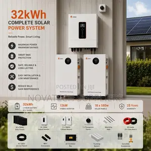 32kWh SRNE Solar System With 12kW Hybrid Inverter for Sale