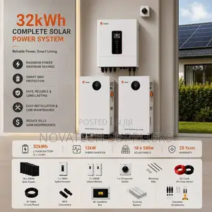 SRNE 32kWh Lithium Solar System With 18x620W Mono Panels