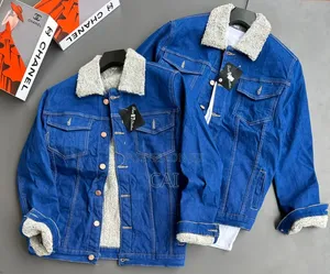Black, Royal Blue Woolen Jean Jacket.
