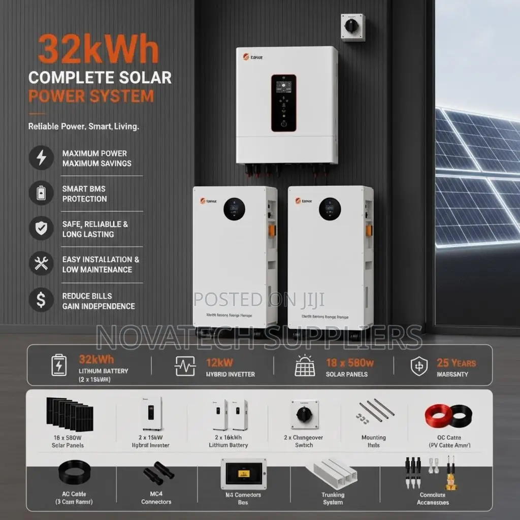 32kWh SRNE Lithium Solar Kit With All Accessories