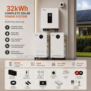 Original 32kWh SRNE Solar System With 12kW Hybrid Inverter for Sale