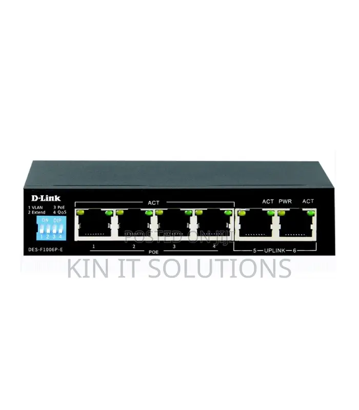 D-Link 6-Port 10/100 Unmanaged Long Range 250m PoE Switch