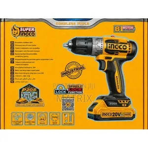 INGCO Brushless 20V Cordless Drill Driver With Battery and Charger