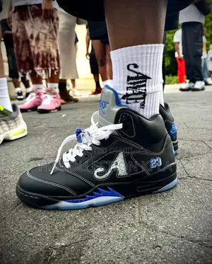 Nike Air Jordan 5 X Awake NY Black/Racer Blue Basketball Sneakers