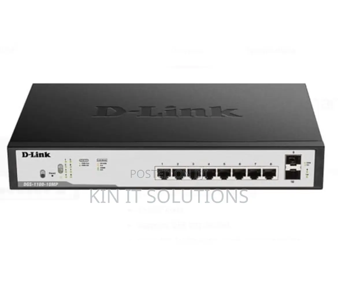 DGS-F1100-10PS-E 8-Port Gigabit PoE Smart Managed Switch .