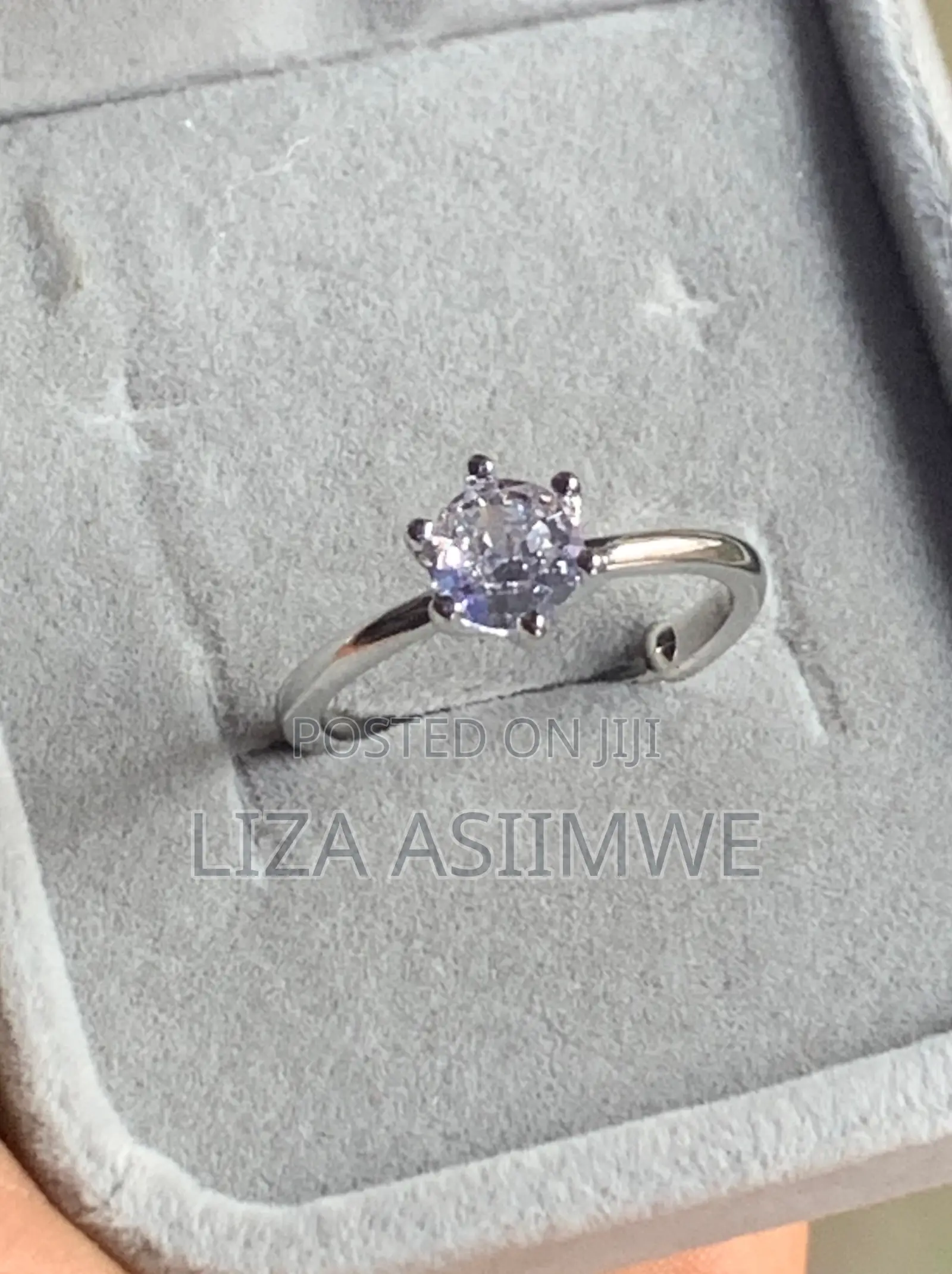 Solitaire Ring Featuring a 6-Prong Set Cubic Zirconia Stone