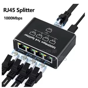 RJ45 Internet Splitter - 1 to 4 - 1000Mbps - Gigabit Ethernet Hub