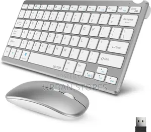 Wireless Mini Keyboard and Mouse Combo Silver