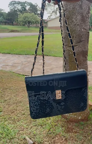 The Structured Black Python Shoulder Bag