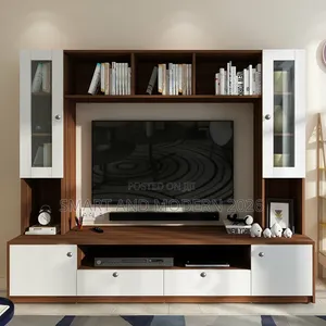 Benji/ TV Unit | 55 /Inch TV | Frosty White /and Walnut
/