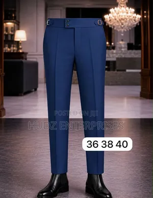 Beltless Pants Navy Blue