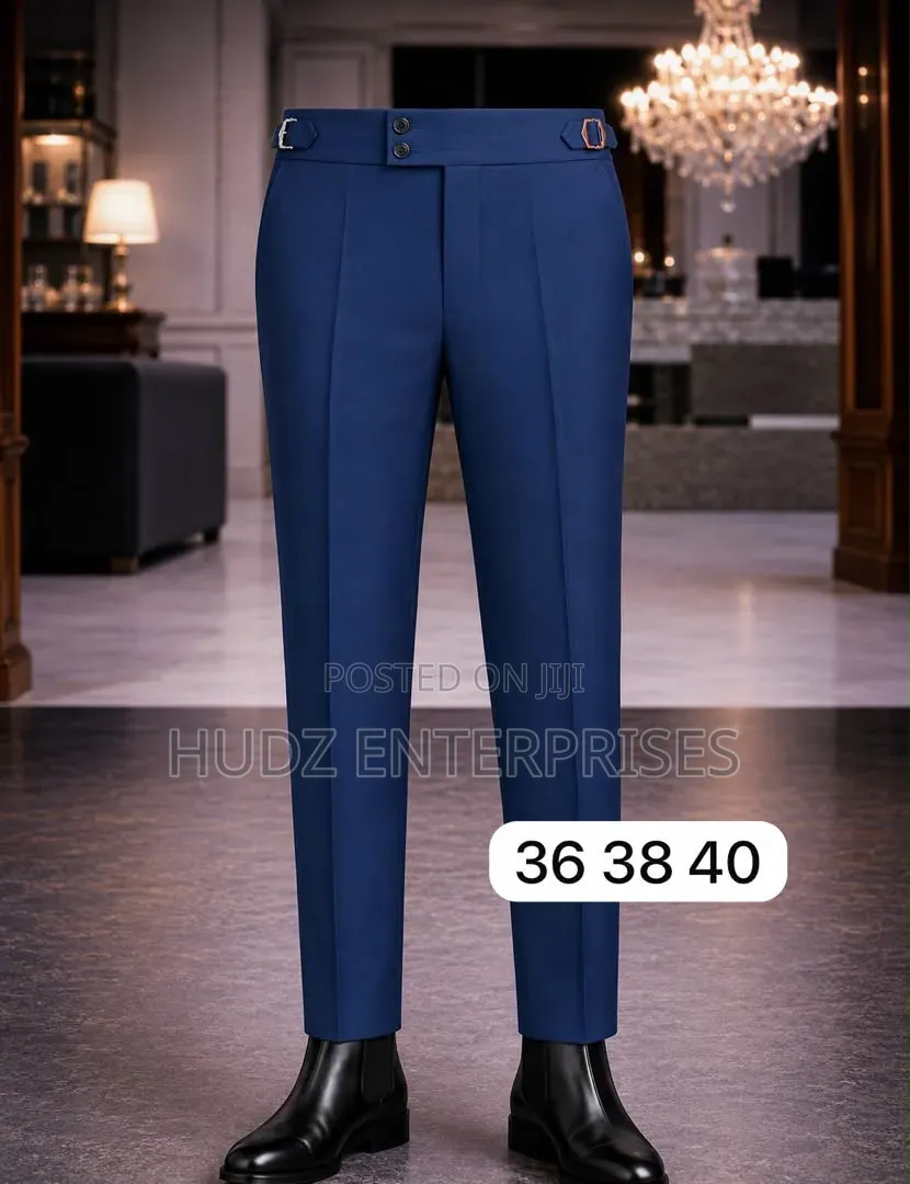 Beltless Pants Navy Blue