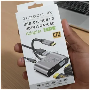 4-in-1 USB-C to HDMI, VGA, USB 3.0 and PD (Power Delivery) Hub Adapter