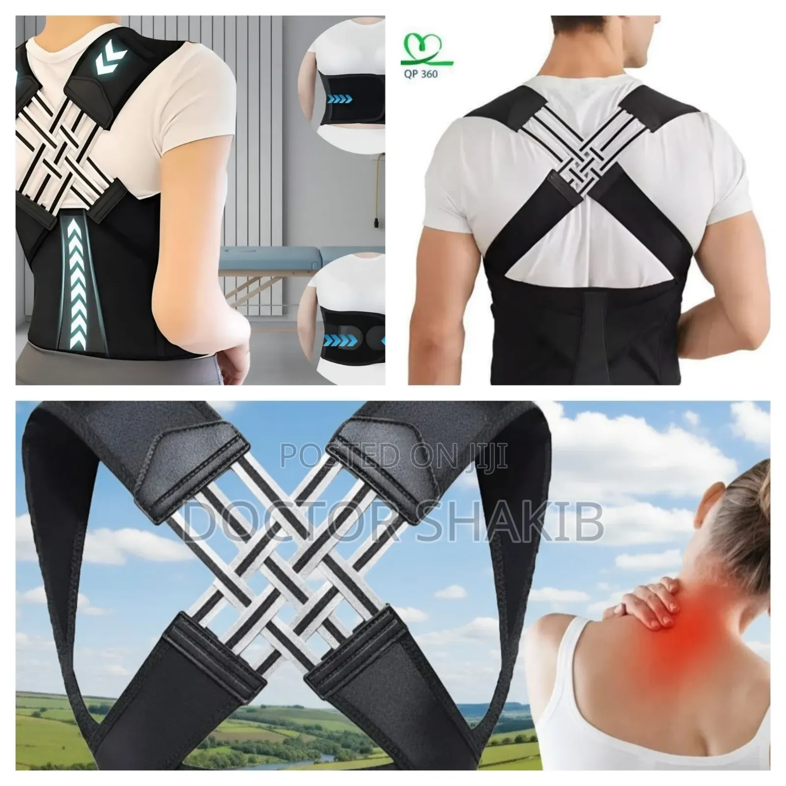 Back Brace Posture Corrector-Bla