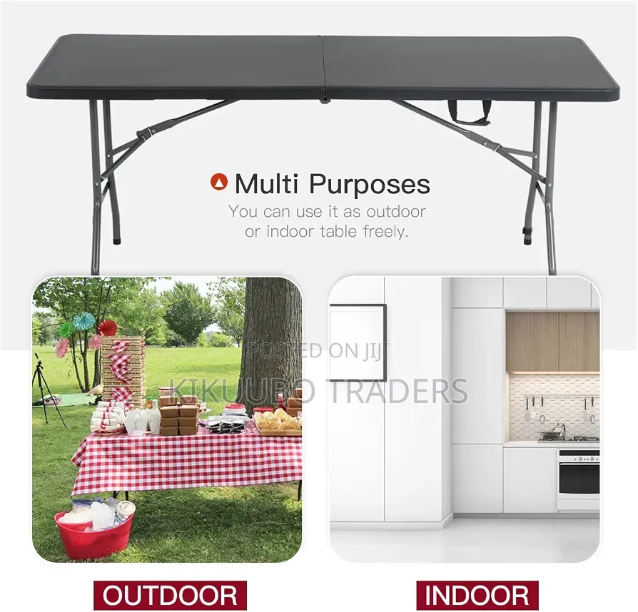 Folding Table | Black | Portable Plastic Table